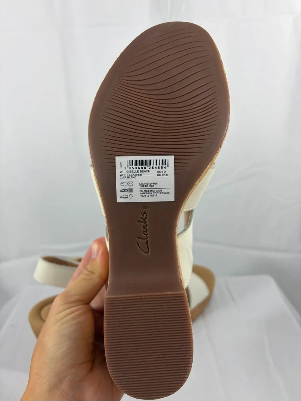 NWT Clarks Women's Size 8.5 Cream Cork Velcro 3 Inch Wedge Sandals